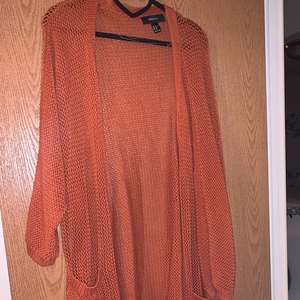 Plus size mesh cardigan